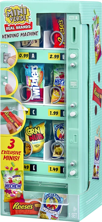 Miniverse Real Brands Vending Machine (teal) Checklist, Rares